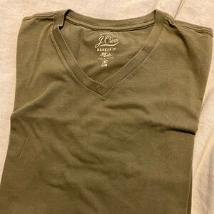 JCrew Medium V neck tee Green